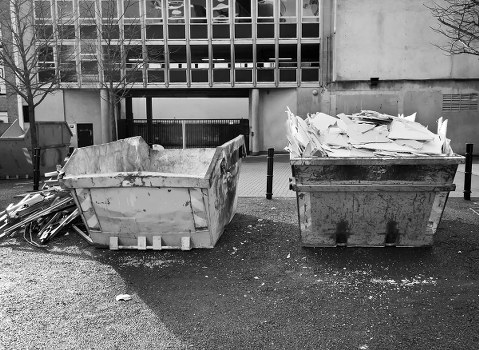 Waste collection trucks in Shepherdsbush neighborhood